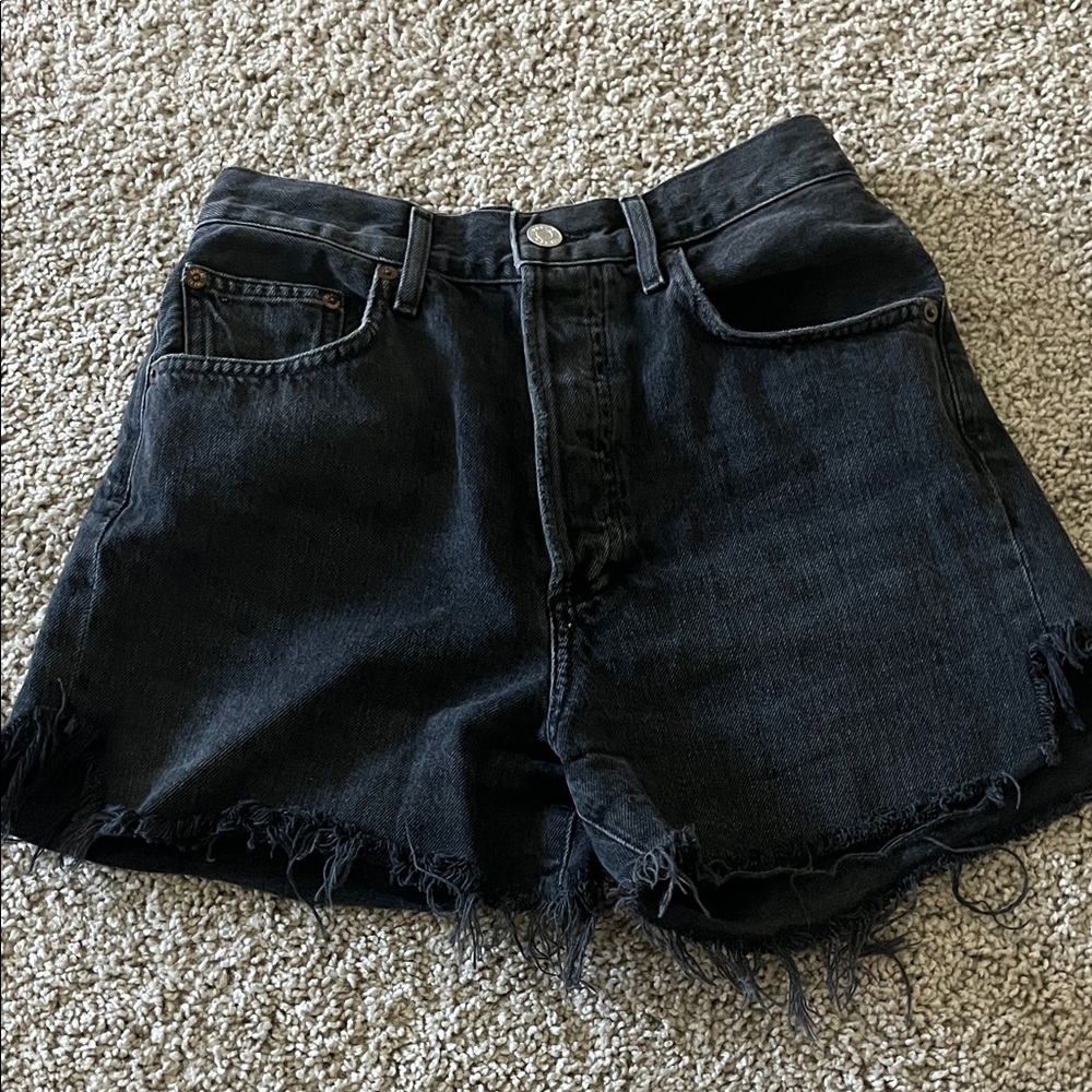 Agolde Dee Classic Black Denim Women Shorts